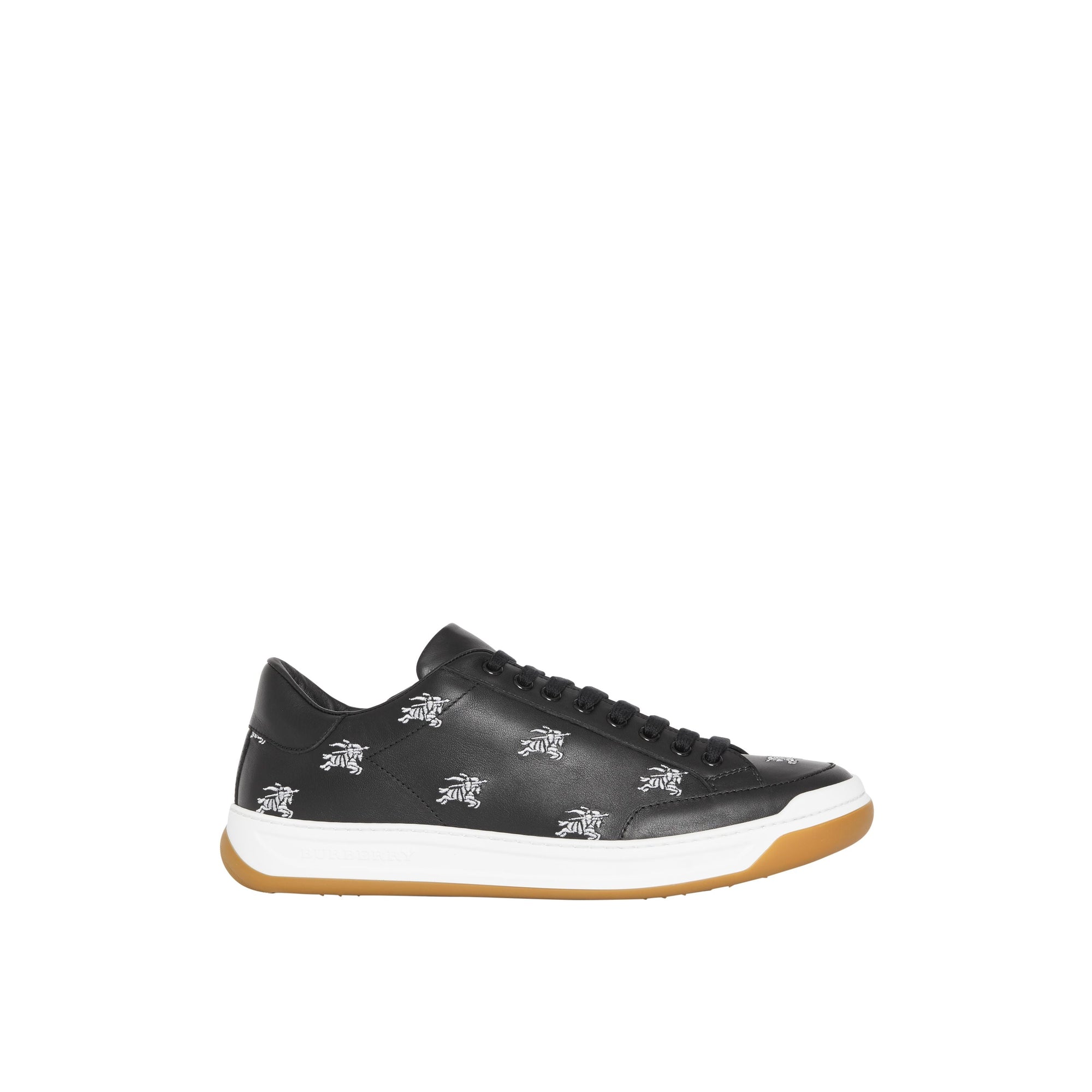 Sneakers en cuir avec logo imprimé - Black