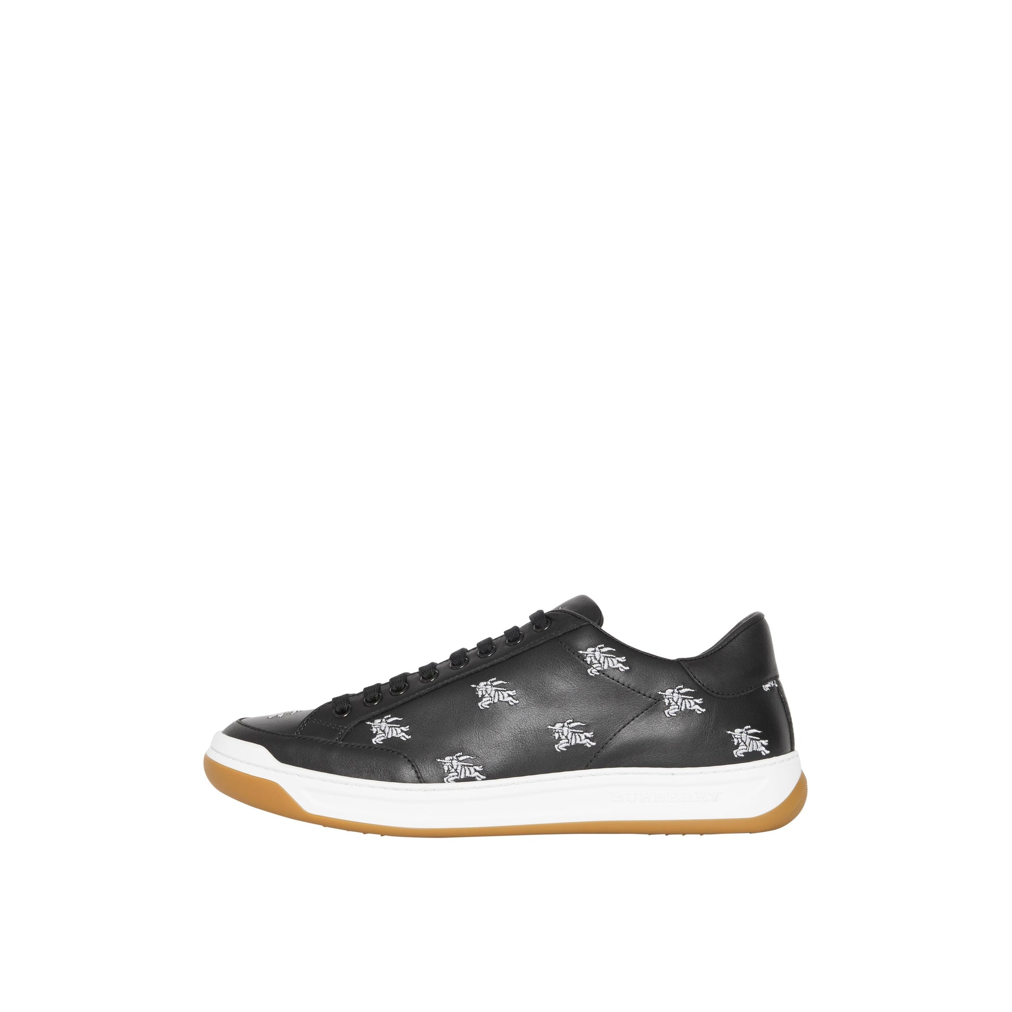 Sneakers en cuir avec logo imprimé - Black