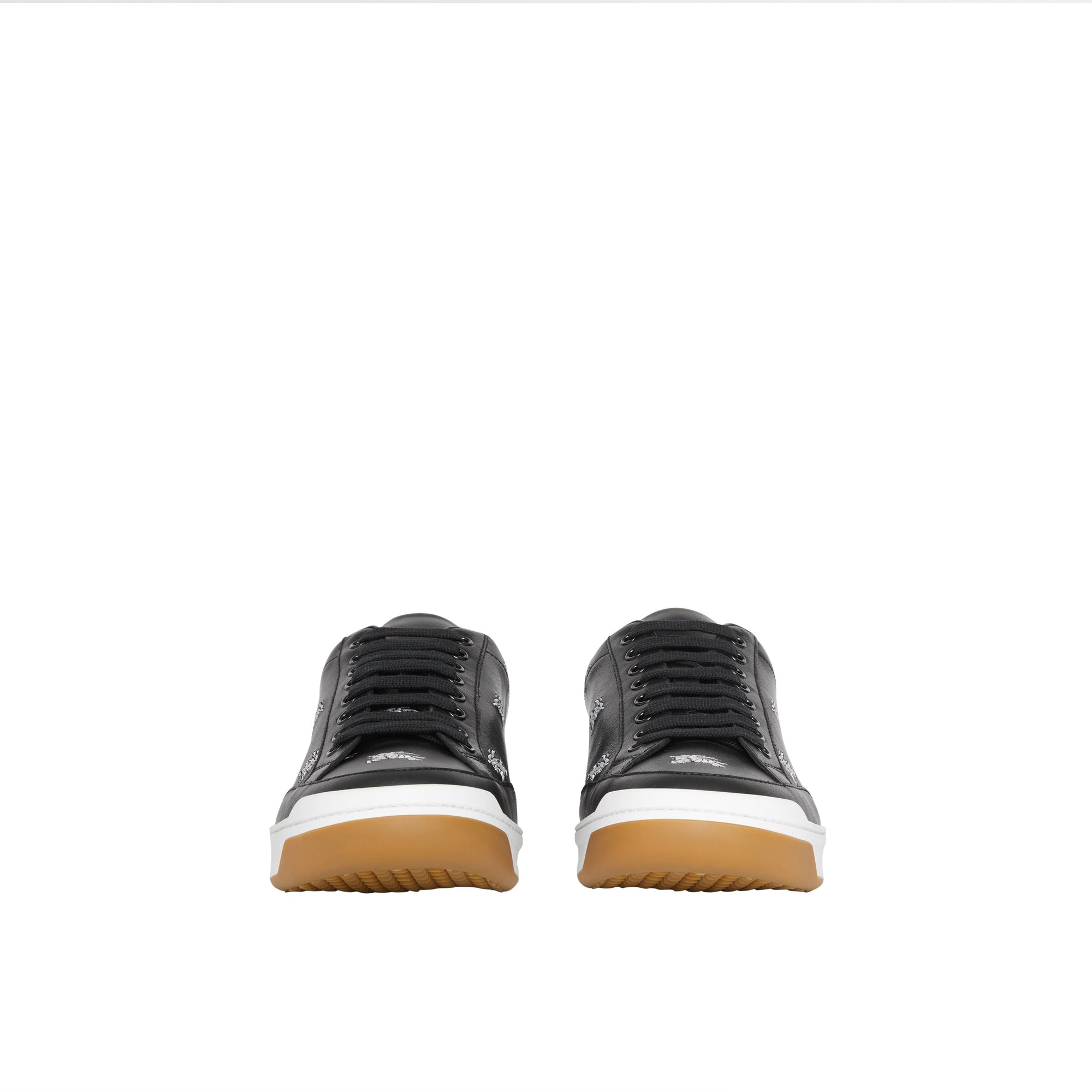 Sneakers en cuir avec logo imprimé - Black