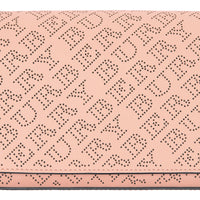 Portefeuille en cuir avec logo perforé et sangle amovible - Pale Fawn Pink