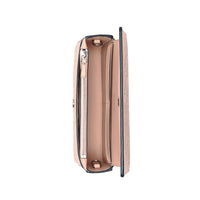 Portefeuille en cuir avec logo perforé et sangle amovible - Pale Fawn Pink