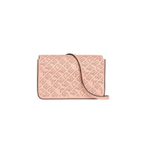 Portefeuille en cuir avec logo perforé et sangle amovible - Pale Fawn Pink