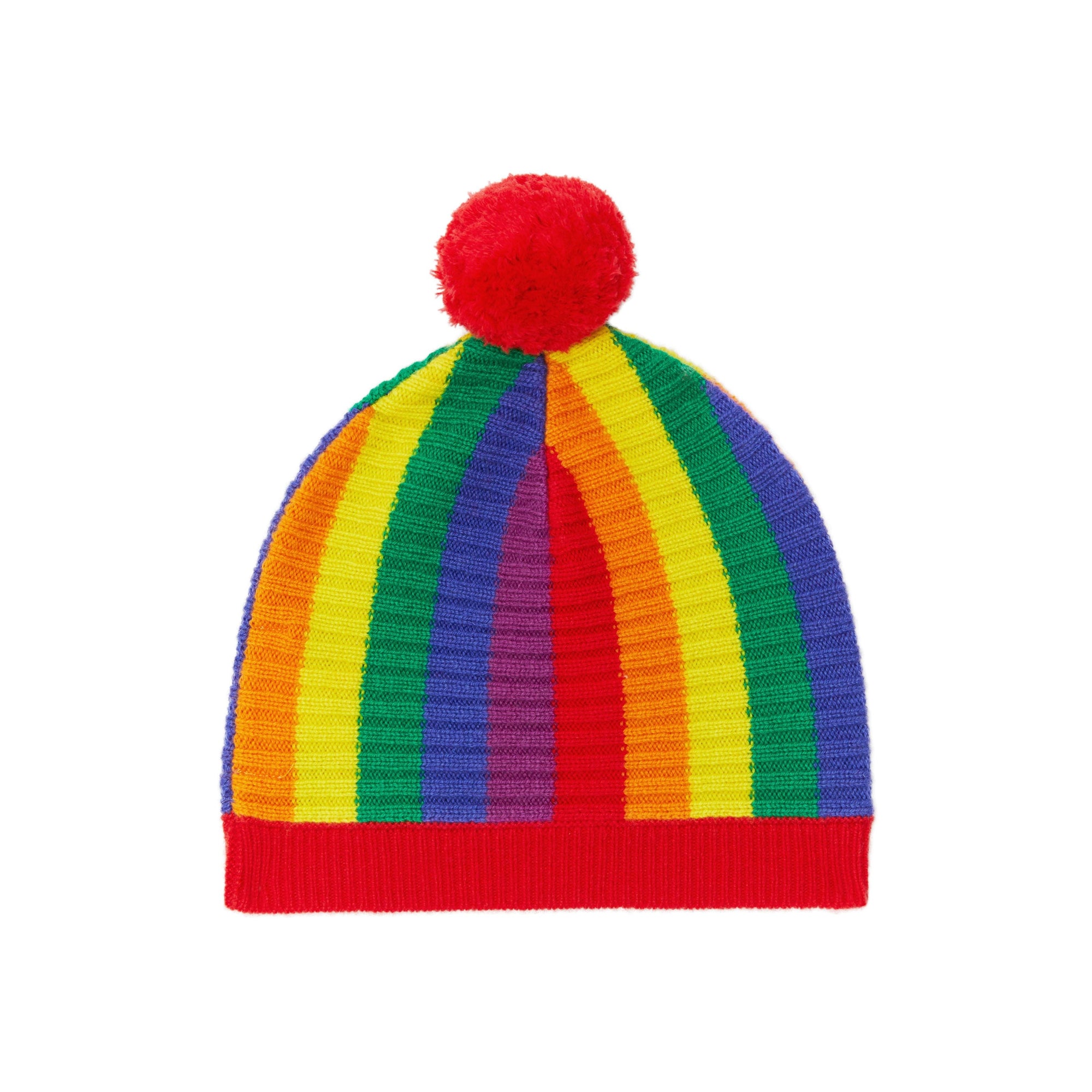 Bonnet en laine et cachemire rayé - Multicolour