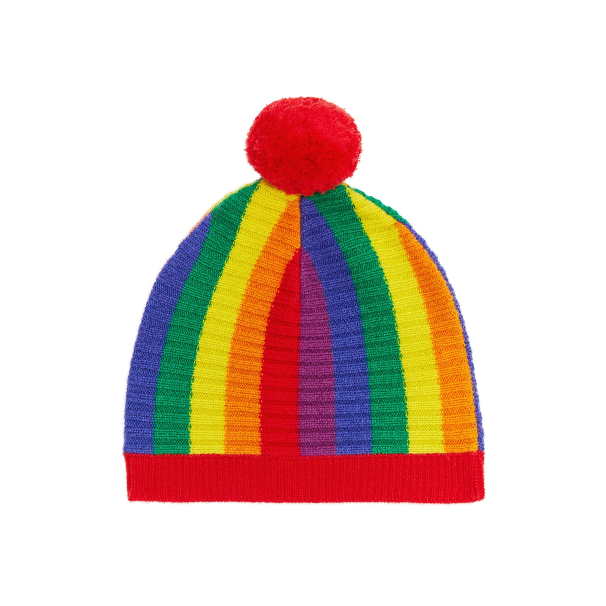 Bonnet en laine et cachemire rayé - Multicolour