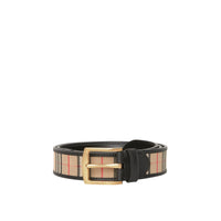 Ceinture en cuir à motif check de 1983 - Black