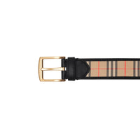 Ceinture en cuir à motif check de 1983 - Black