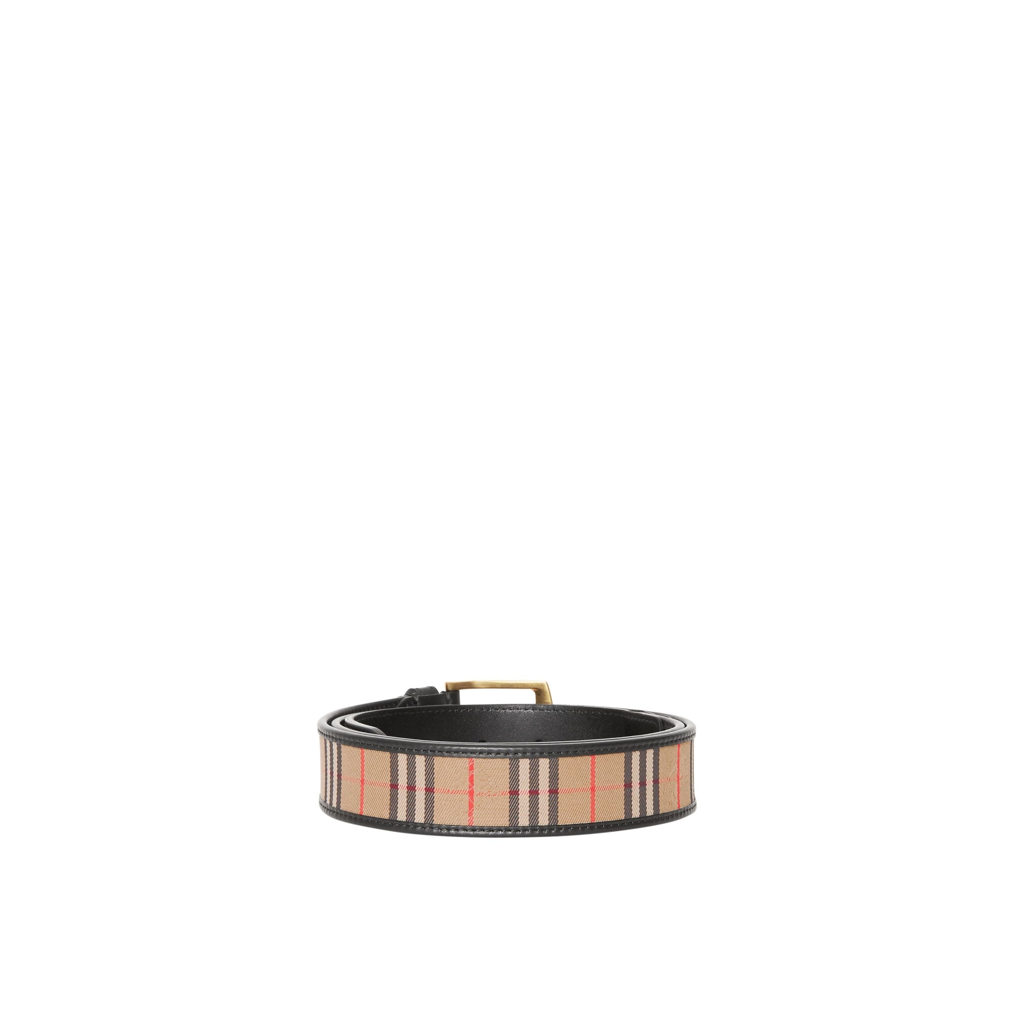 Ceinture en cuir à motif check de 1983 - Black