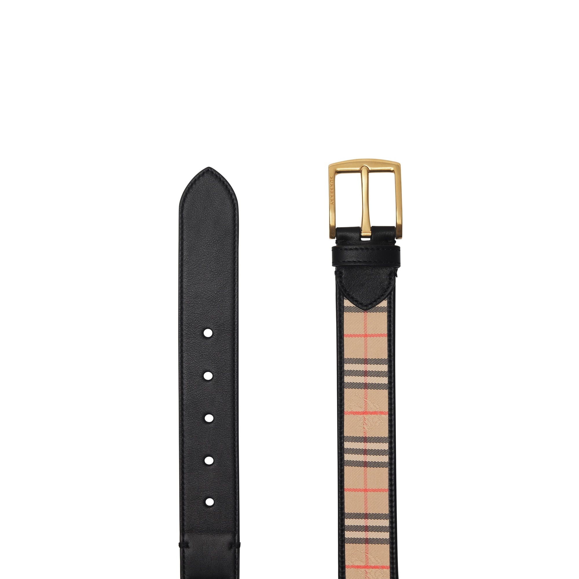 Ceinture en cuir à motif check de 1983 - Black