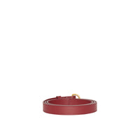 Ceinture fine en cuir à double boucle en D - Crimson