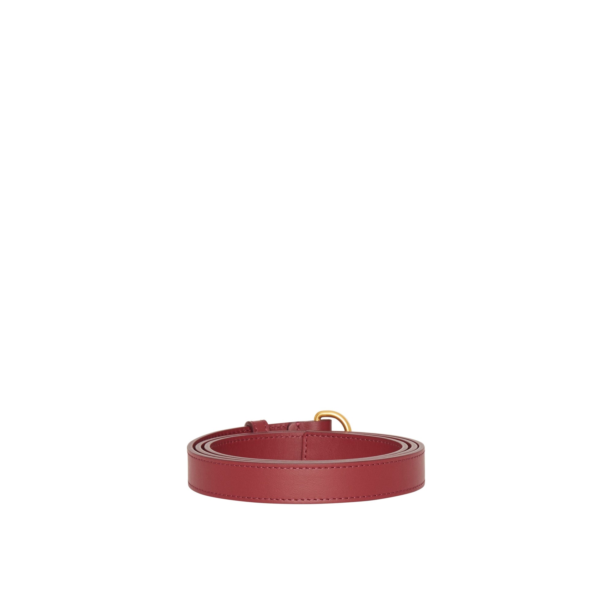 Ceinture fine en cuir à double boucle en D - Crimson