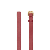 Ceinture fine en cuir à double boucle en D - Crimson