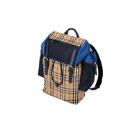 Sac à dos en cuir à motif Vintage check color-block - Navy