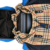 Sac à dos en cuir à motif Vintage check color-block - Navy