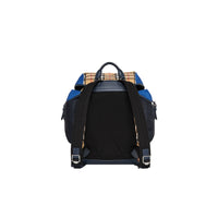Sac à dos en cuir à motif Vintage check color-block - Navy