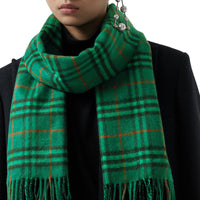 Écharpe classique en cachemire à motif Vintage check - Viridian Green