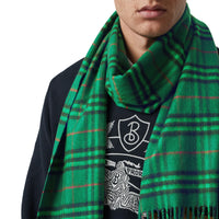 Écharpe classique en cachemire à motif Vintage check - Viridian Green