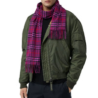 Écharpe classique en cachemire à motif Vintage check - Dark Violet