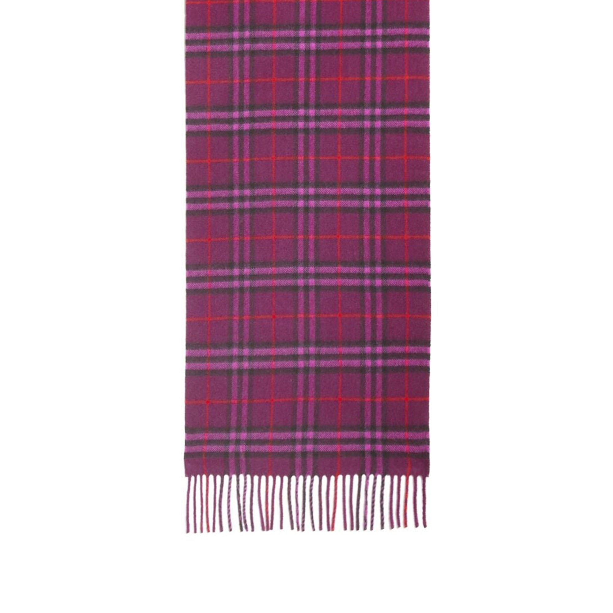 Écharpe classique en cachemire à motif Vintage check - Dark Violet