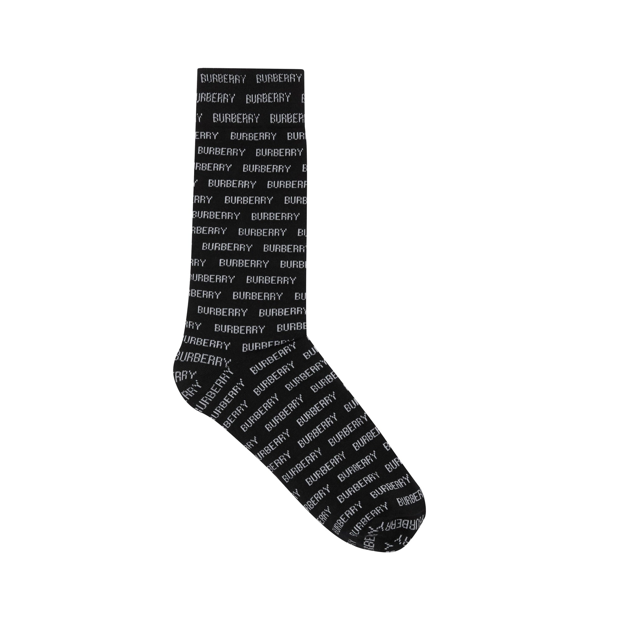 Chaussettes en coton mélangé avec logo en intarsia - Black & White Pattern