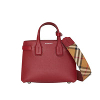 Sac The Baby Banner en cuir et Vintage check - Crimson