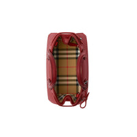 Sac The Baby Banner en cuir et Vintage check - Crimson