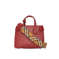 Sac The Baby Banner en cuir et Vintage check - Crimson