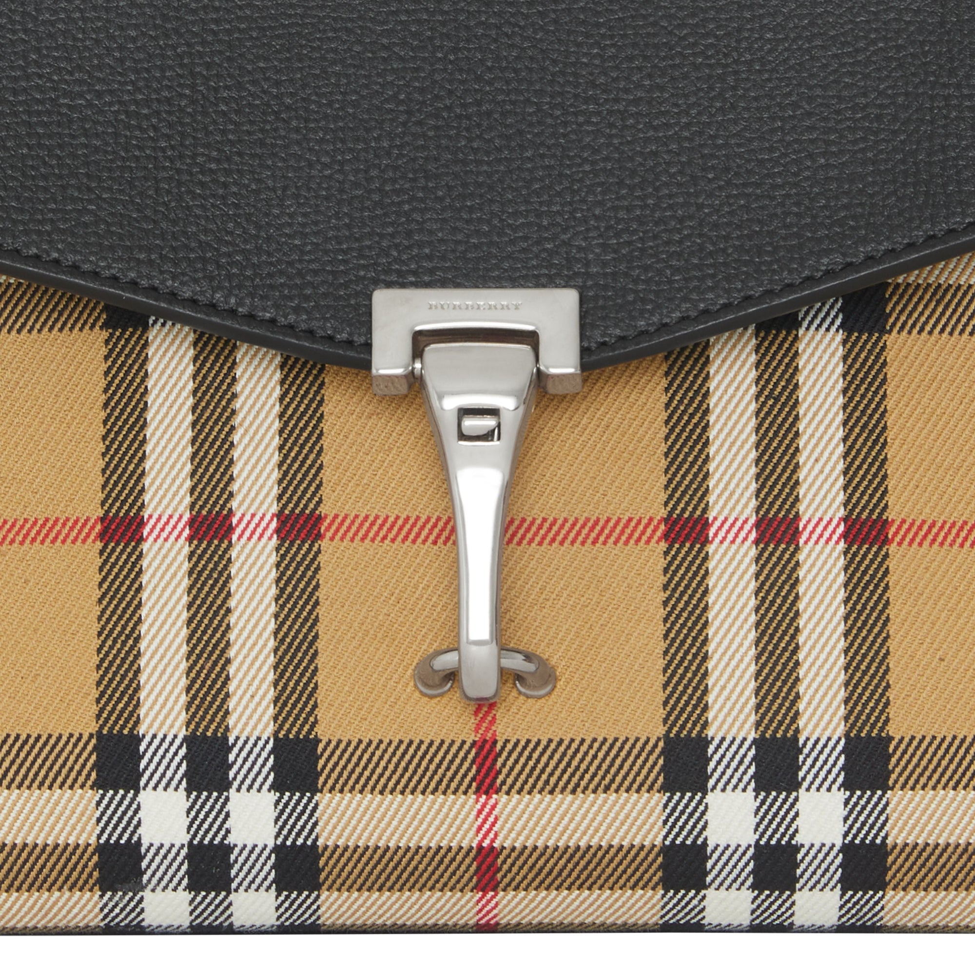 Petit sac à bandoulière en cuir et à motif Vintage check - Black
