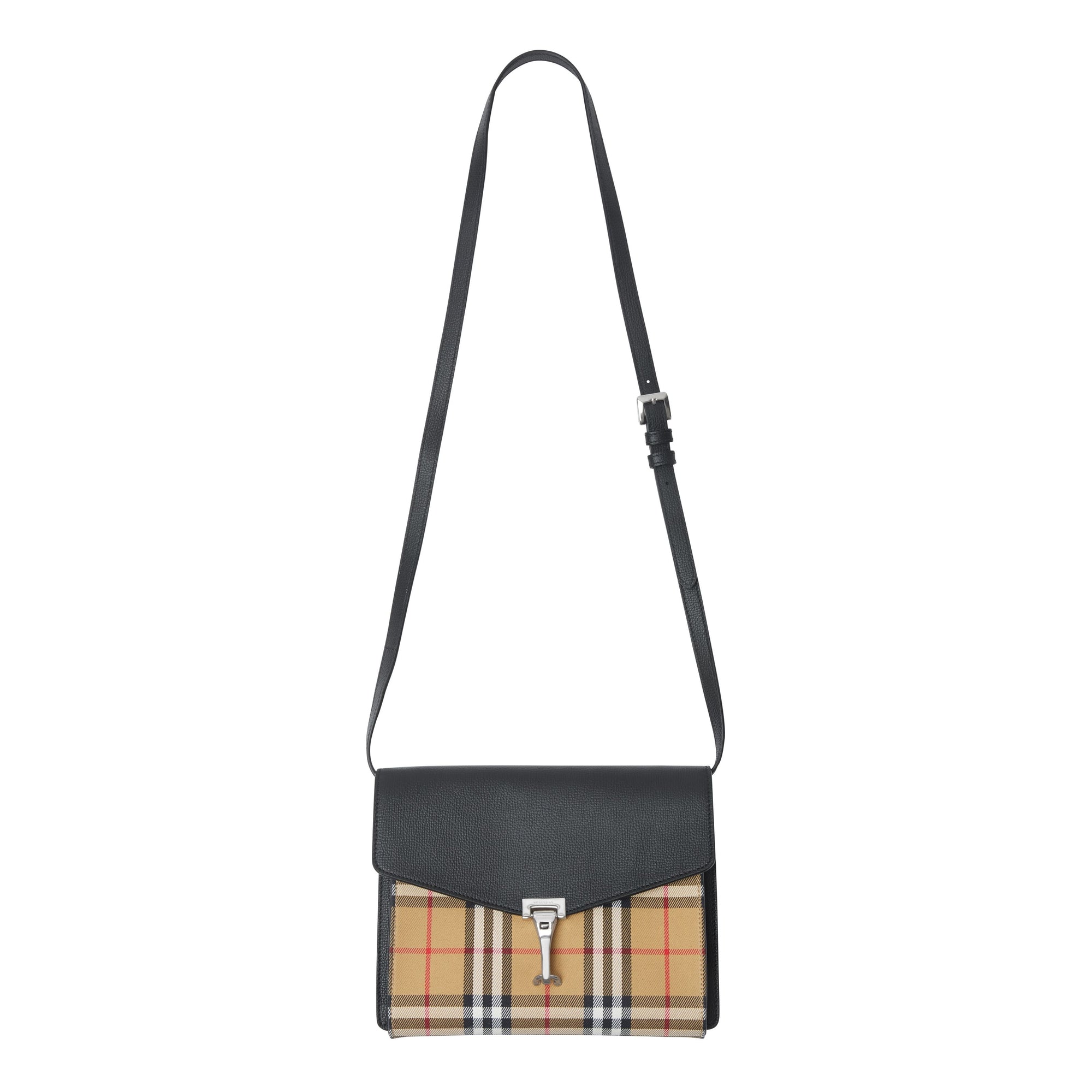 Petit sac à bandoulière en cuir et à motif Vintage check - Black