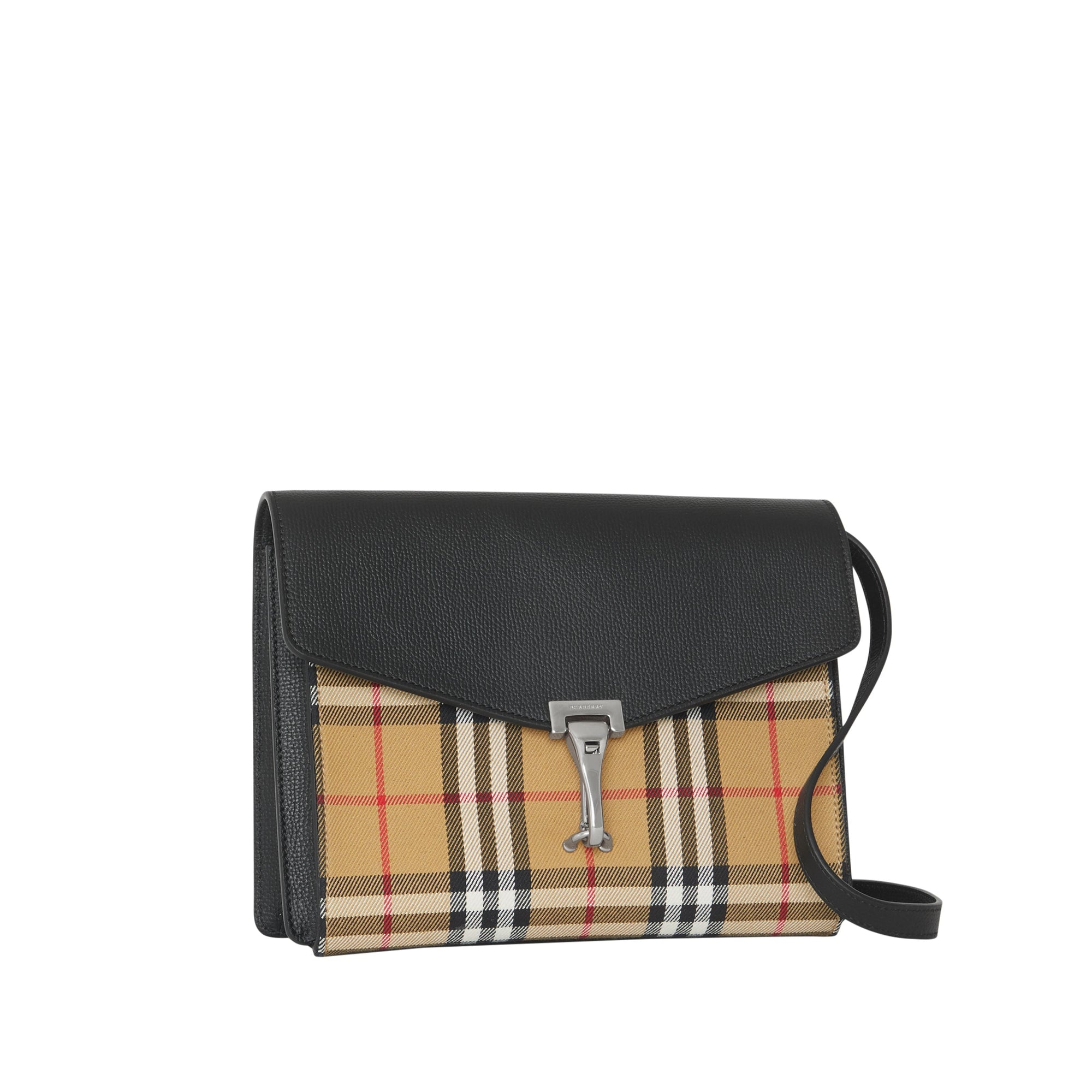 Petit sac à bandoulière en cuir et à motif Vintage check - Black