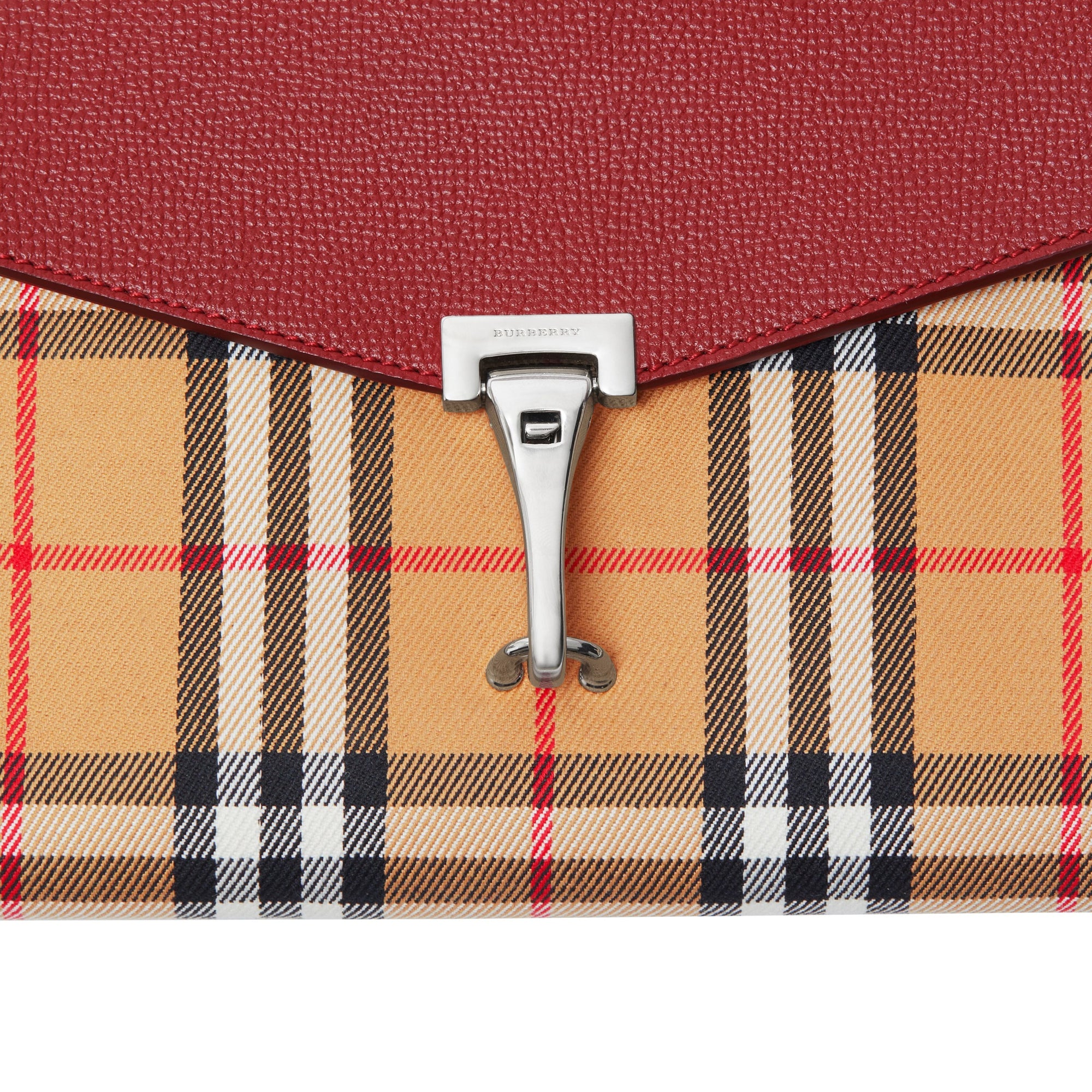Petit sac à bandoulière en cuir et à motif Vintage check - Crimson