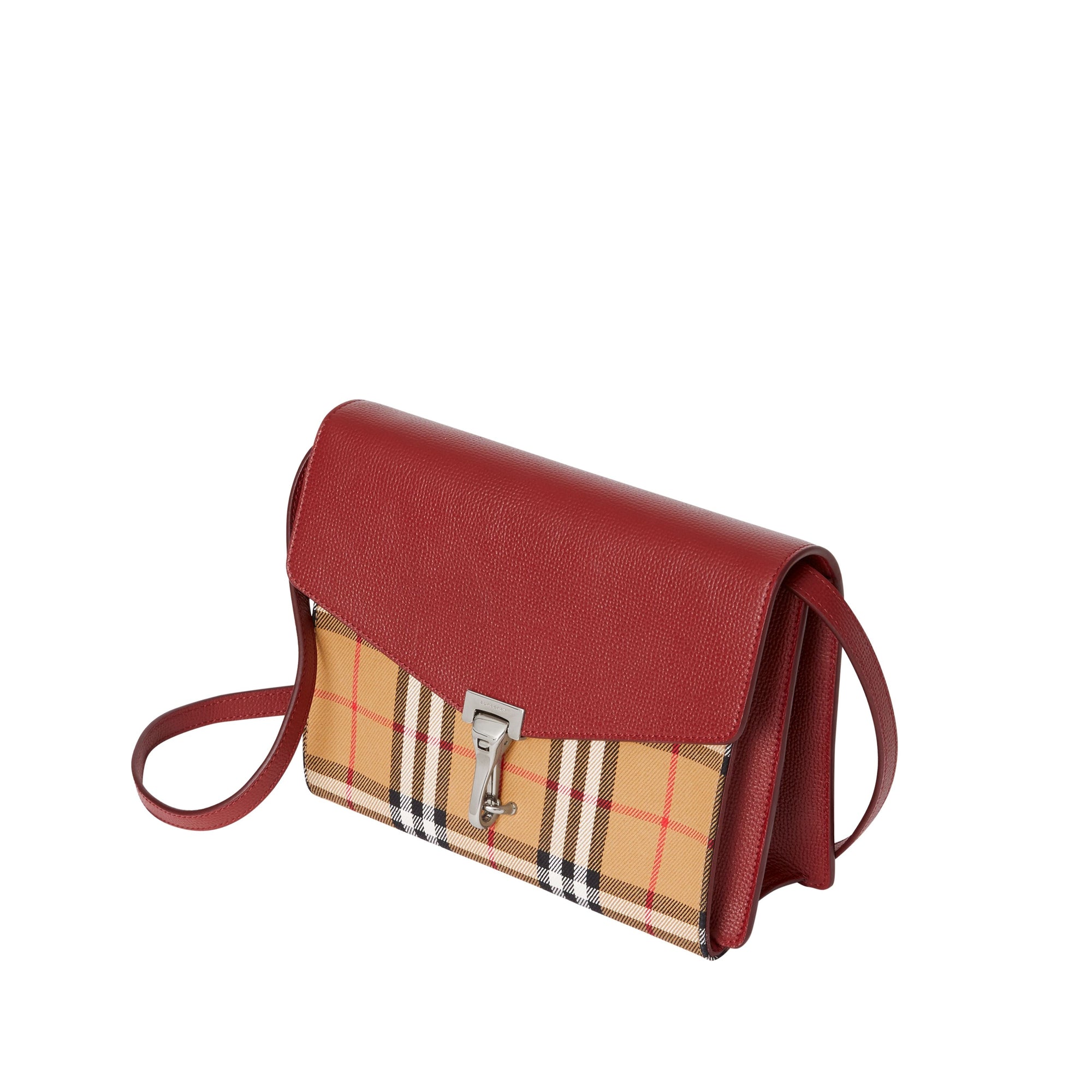 Petit sac à bandoulière en cuir et à motif Vintage check - Crimson