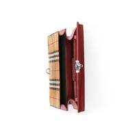Petit sac à bandoulière en cuir et à motif Vintage check - Crimson