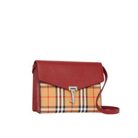 Petit sac à bandoulière en cuir et à motif Vintage check - Crimson