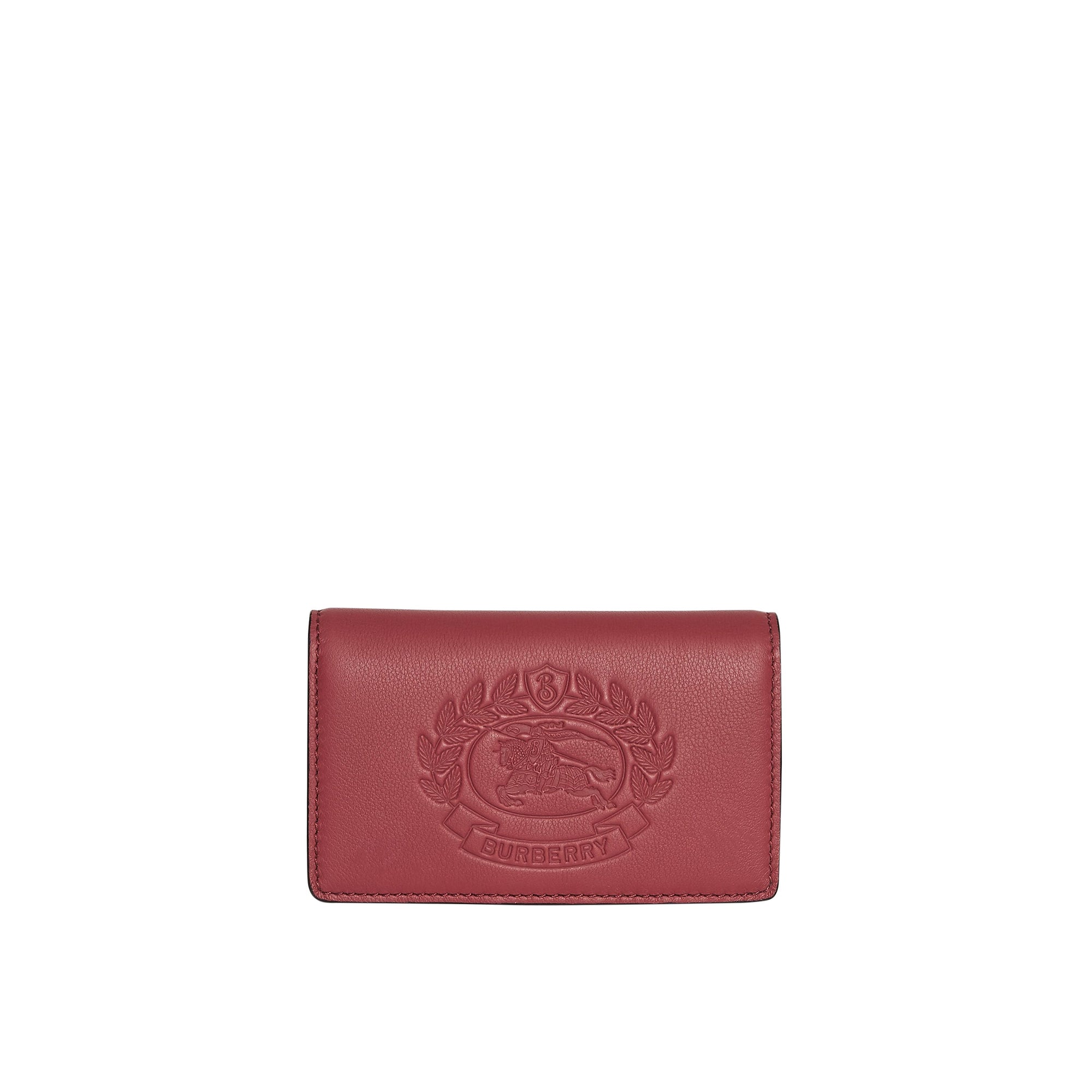 Petit portefeuille en cuir bicolore avec écusson estampé - Crimson