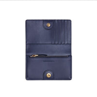 Petit portefeuille en cuir bicolore avec écusson estampé - Crimson