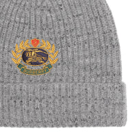 Bonnet en laine mélangée avec logo d'archive brodé - Grey Melange