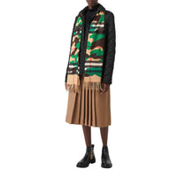 Écharpe en cachemire à motif check et camouflage classique - Khaki