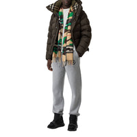 Écharpe en cachemire à motif check et camouflage classique - Khaki