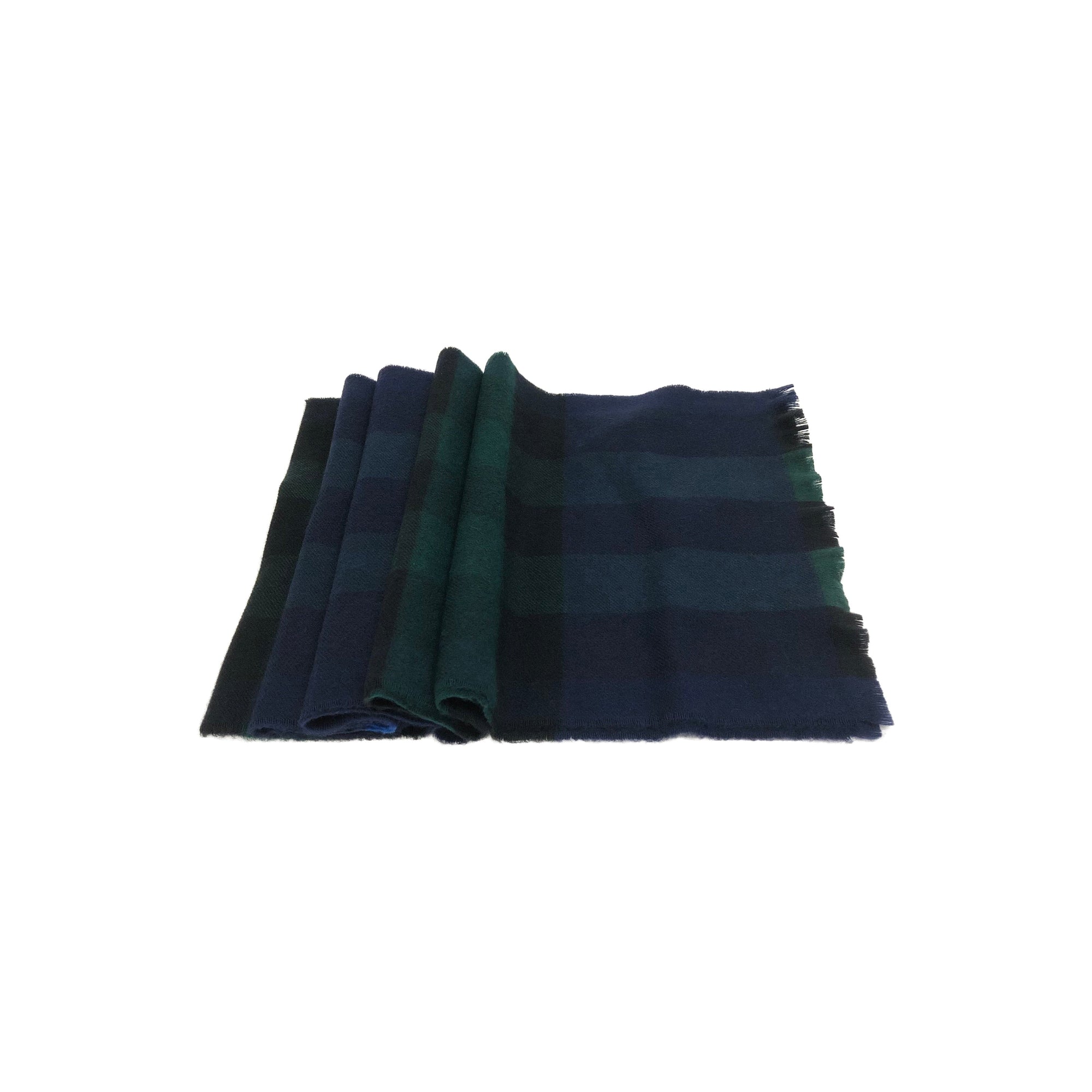 Écharpe à carreaux éclatés géants à franges x lash en cachemire - Navy