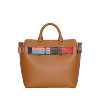 Sac The Belt moyen en cuir avec détail color-block - Cognac
