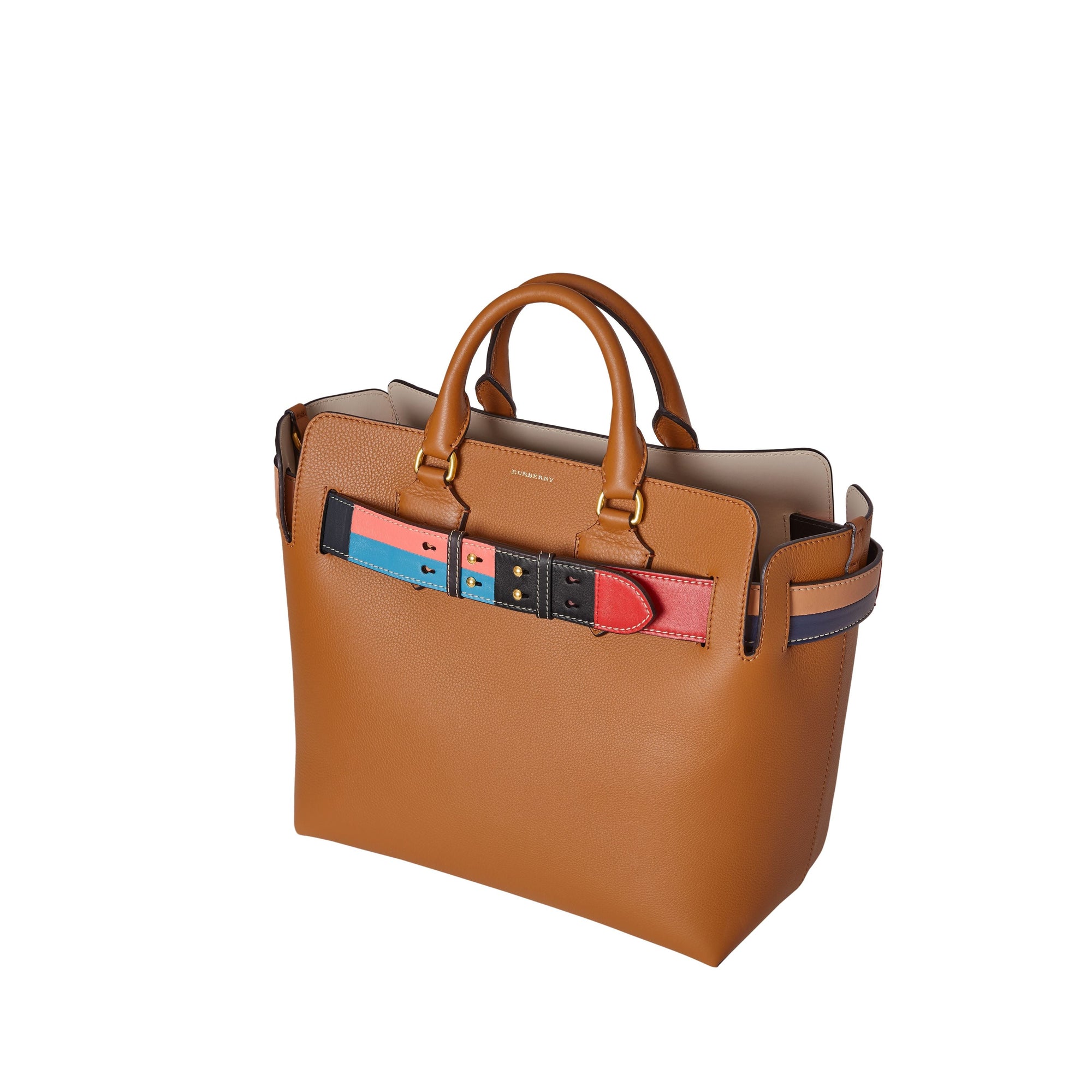 Sac The Belt moyen en cuir avec détail color-block - Cognac