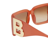 Lunettes de soleil carrées à motif « B » - Orange