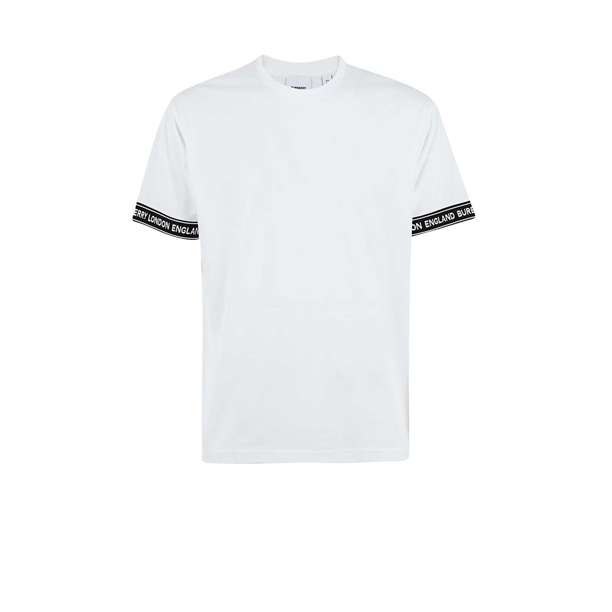T-shirt oversize en coton avec bandes à logo - White
