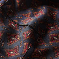 Chemise imprimé géométrique style pyjama en soie - Navy