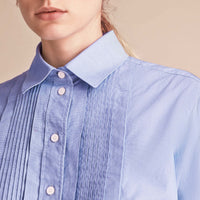 Robe chemise tunique en chambray de coton - Light Blue