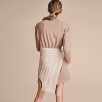 Robe sweat-shirt avec panneaux en maille torsadée en cachemire - Natural White