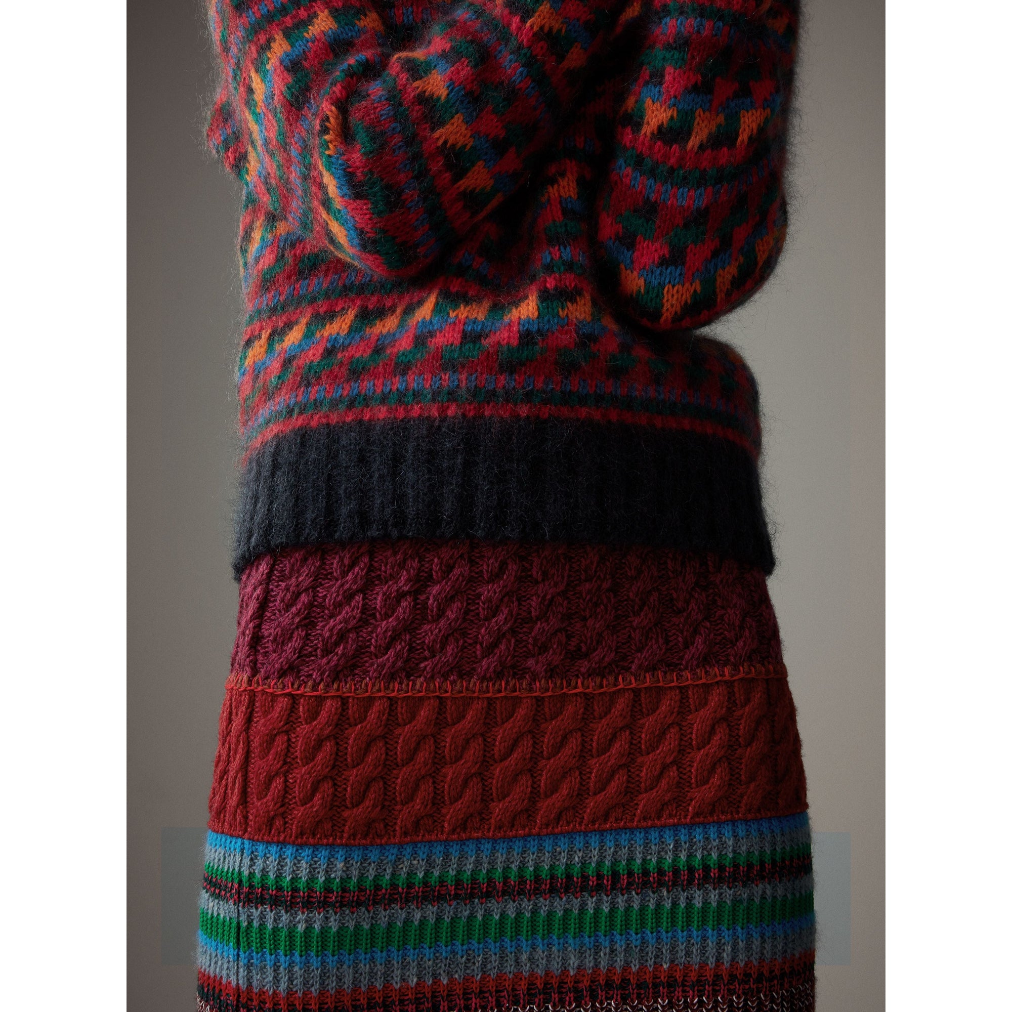 Jupe détails crochetés en cachemire & laine - Multicolour