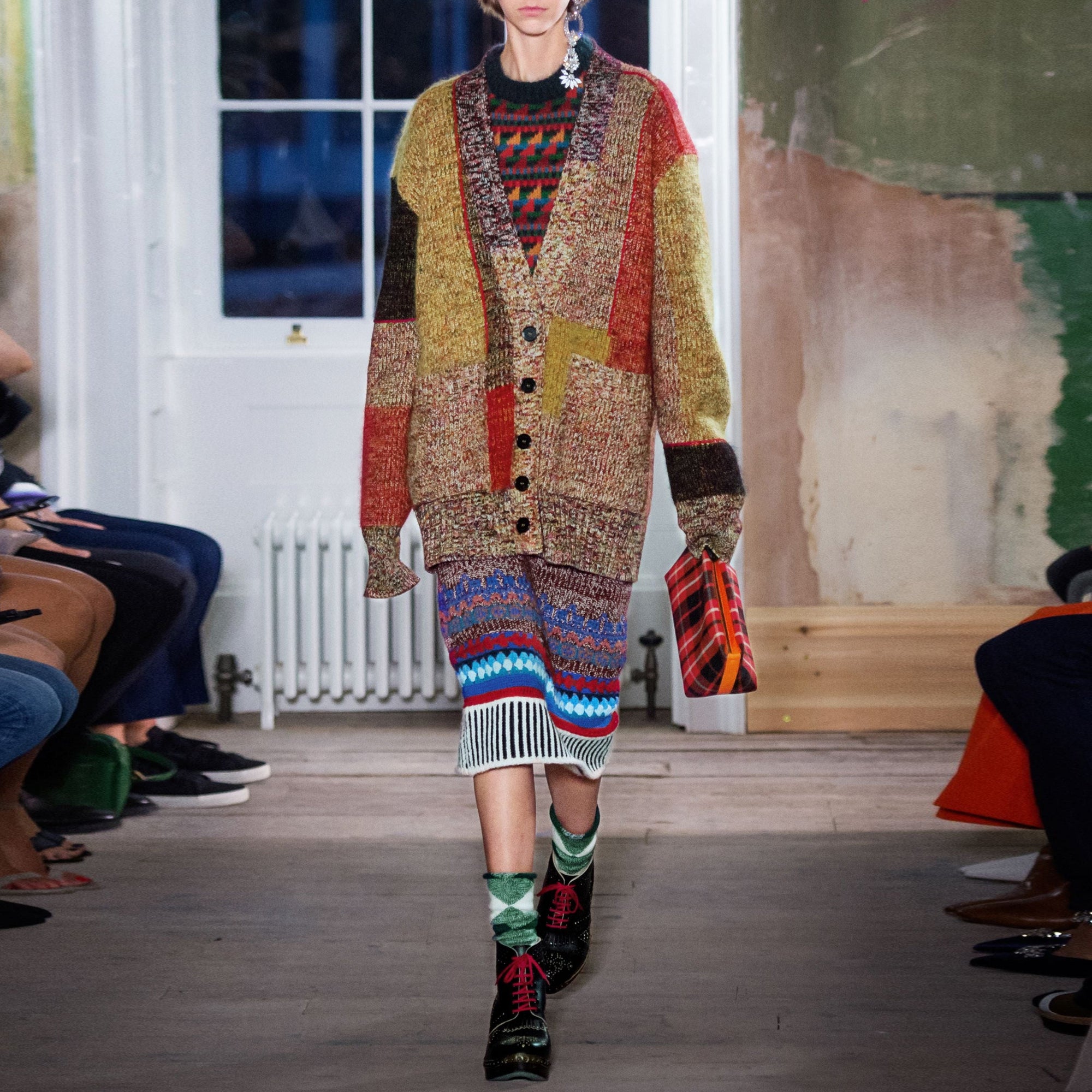 Pull à motif Fair Isle tricoté en laine et mohair mélangés - Multicolour