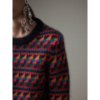 Pull à motif Fair Isle tricoté en laine et mohair mélangés - Multicolour