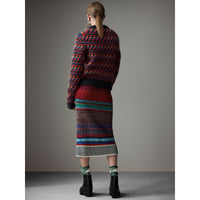Pull à motif Fair Isle tricoté en laine et mohair mélangés - Multicolour